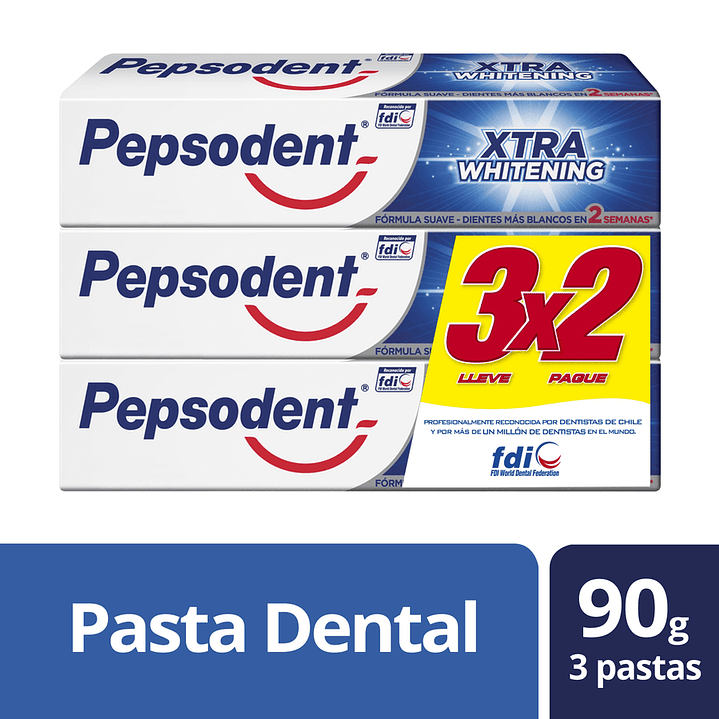 Pasta Dental Pepsodent Xtra Whitening 3 un. 90 g 1