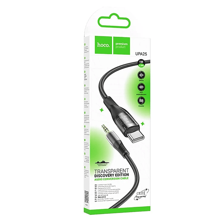 Cable de Audio Hoco UPA25 Transparent Discovery Tipo C 3