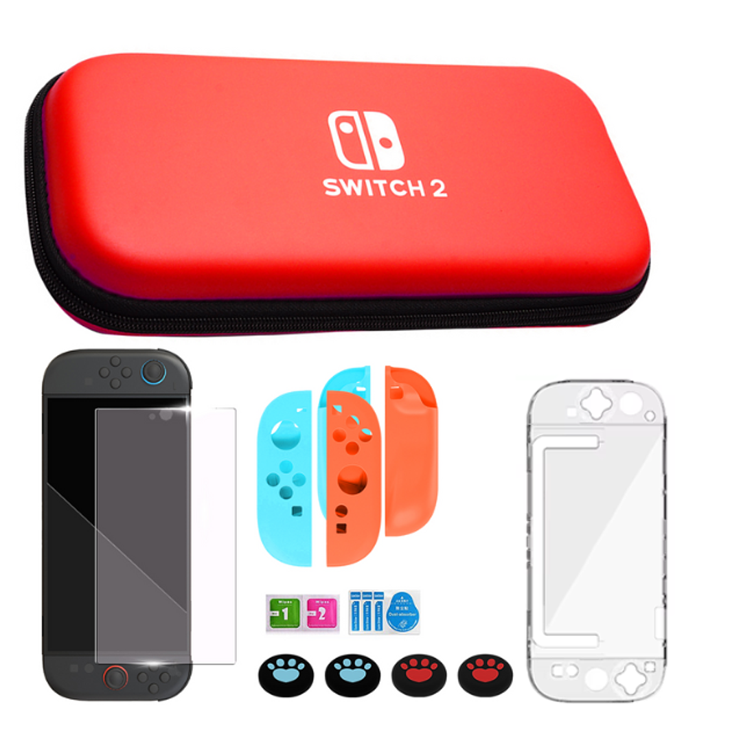 Estuche Bolso Para Nintendo Switch 2 kit Mica Grips Carcasa 1