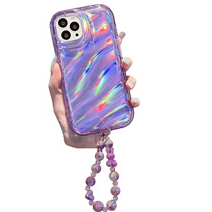 Carcasa 3D holográfica con colgante de mano iPhone 16 pro max