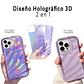 Carcasa 3D holográfica con colgante de mano iPhone 16 - Miniatura 2