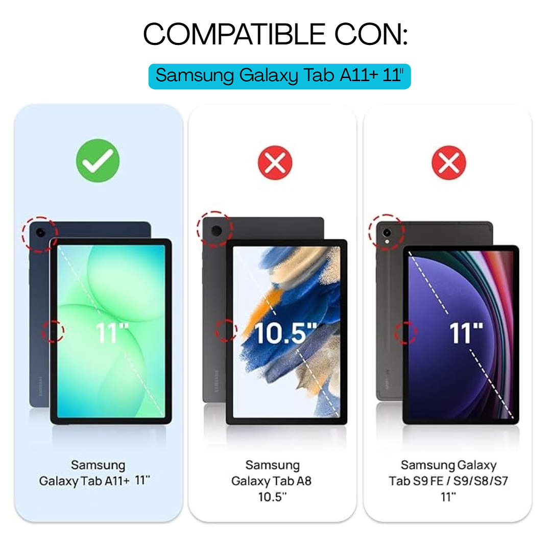 Lamina de Vidrio Para Samsung Galaxy Tab A11 Plus 11 Pulgadas 2