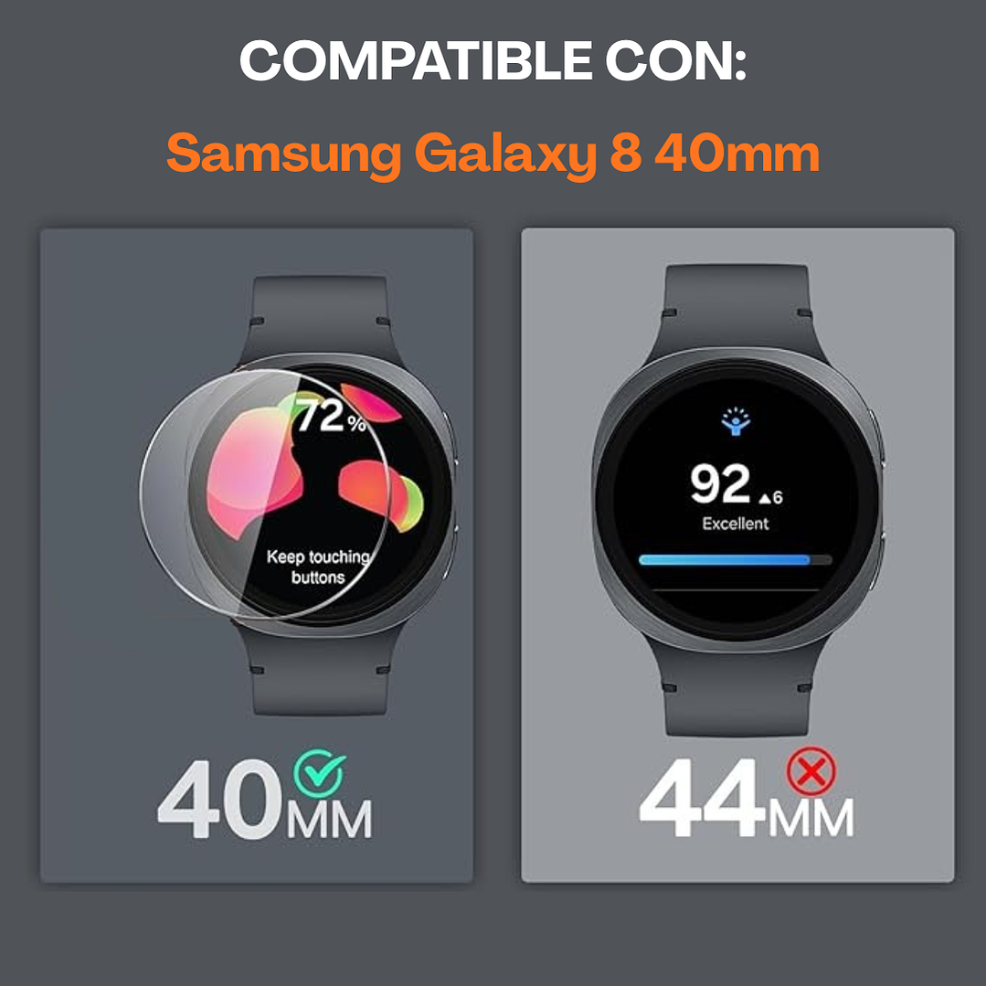 Lamina de Vidrio Para Samsung Watch 8 40mm 2
