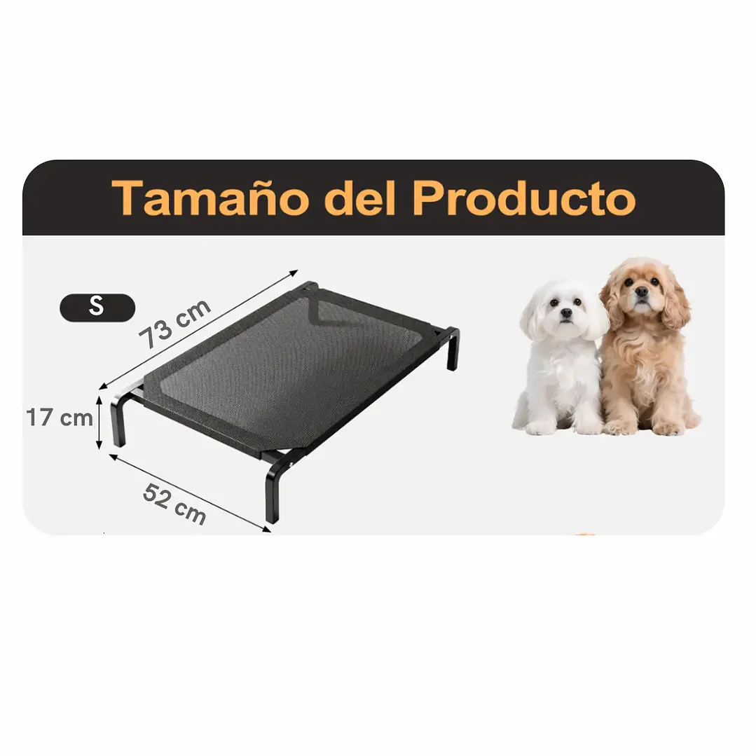 Cama Elevada Para Mascotas Perros Gatos Talla S Negro Talla S / Negro 2