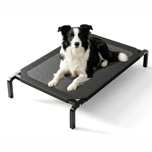Cama Elevada Para Mascotas Perros Gatos Talla L Negro