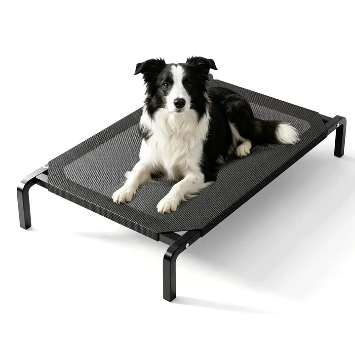 Cama Elevada Para Mascotas Perros Gatos Talla L Negro 1