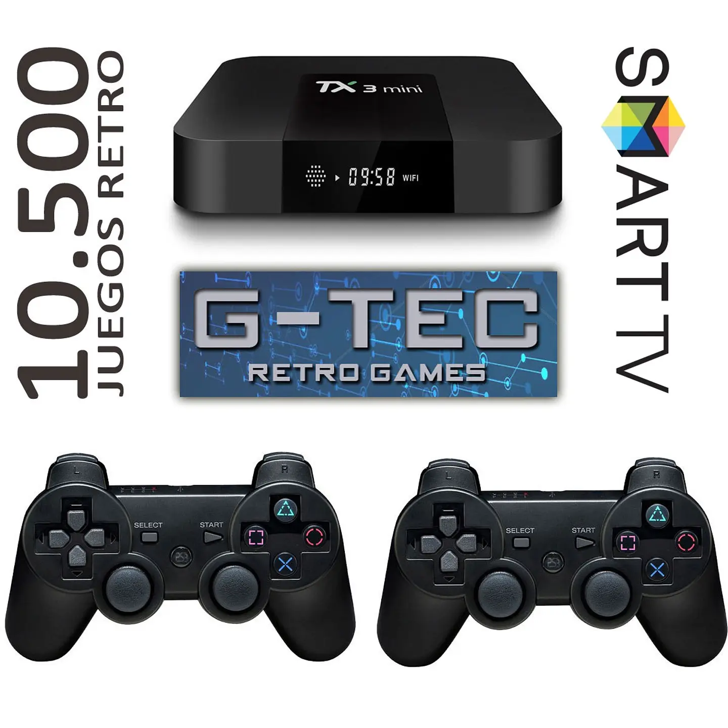 Consola Retro 64Gb 10.500  juegos Joy Inalambricos + Smart TV 1