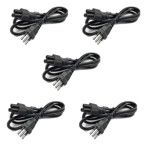 * Pack X5 Cable Poder Trebol Paras Cargadores De Notebook