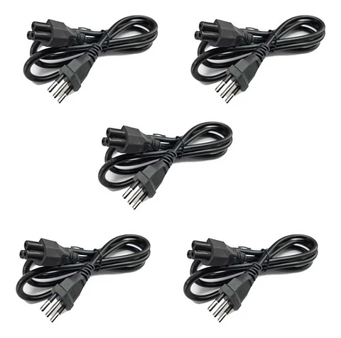 * Pack X5 Cable Poder Trebol Paras Cargadores De Notebook 