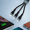 * Cable 3 En 1 Carga Rapida Para iPhone / MicroUSB / USB-C  3