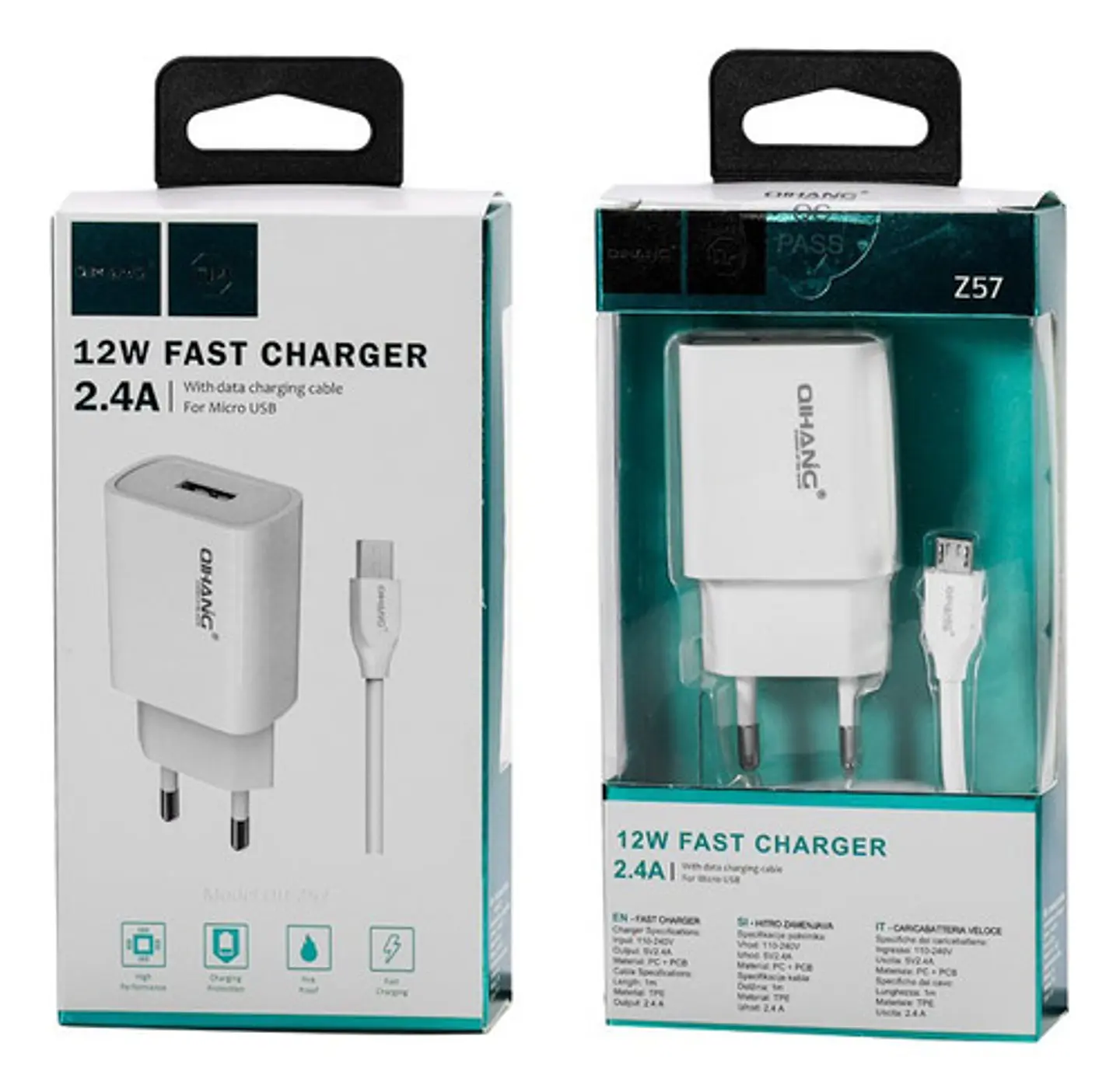 Cargador Celular Qihang Z57 V8 Micro Usb 5v 2.4a Rapido 2