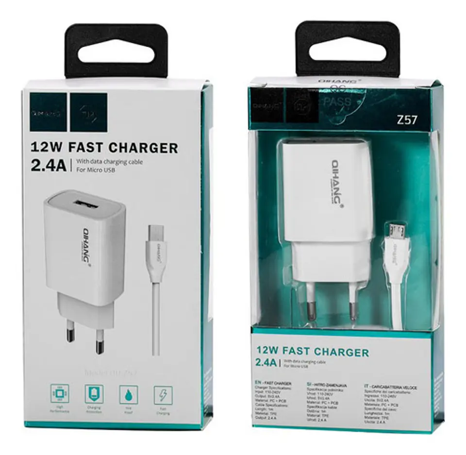 Cargador Celular Qihang Z57 V8 Micro Usb 5v 2.4a Rapido 2