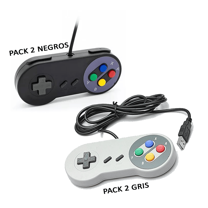 *Pack 2 Controles Joystick Snes Usb Arcade Raspberry Pc Noteb 1