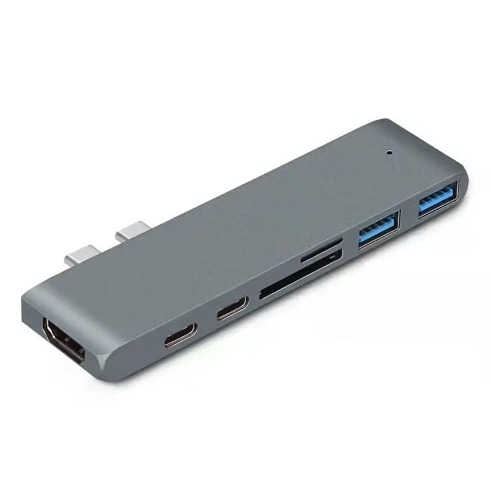 Dock Hub Usb-c 7 En 1 Hdmi 4k -2 Usb-c Sd 2 Usb Para Macbook 2