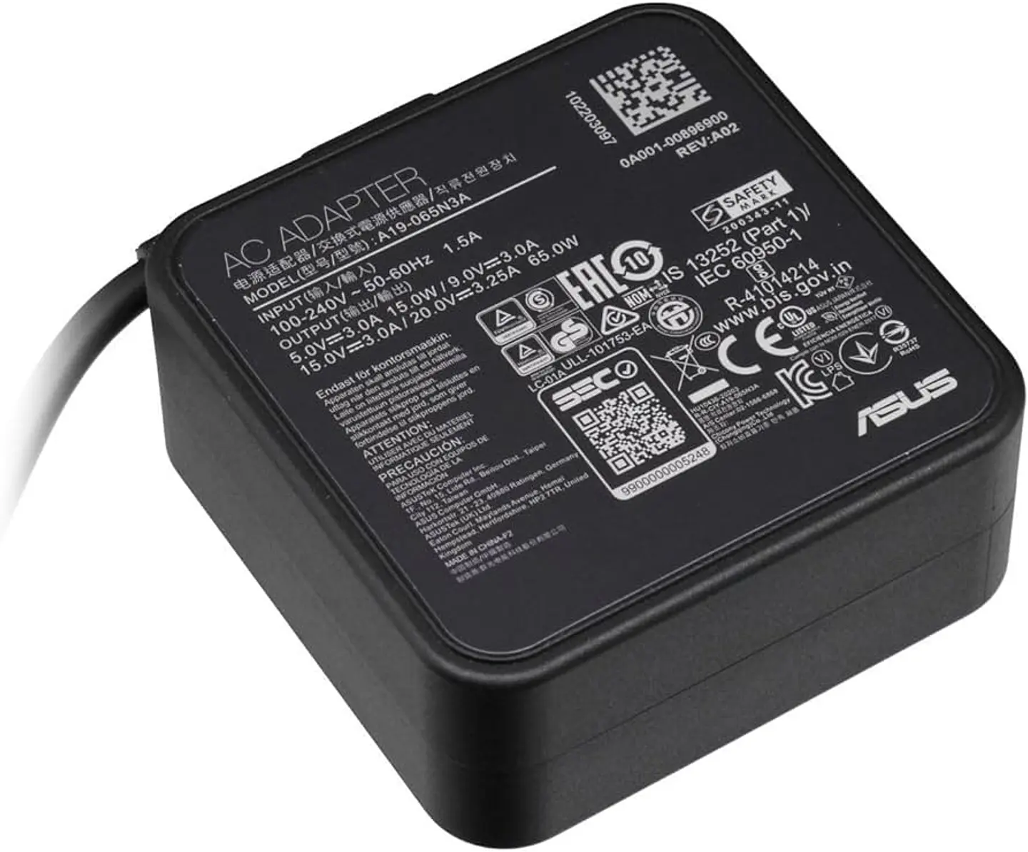 * Cargador Original Asus Usb-c Type C 20v 3.25a 65w 3