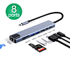 Hub Dock USB Tipo C 8 En 1 HDMI-LAN RJ45-SD--SD-USB-C 2