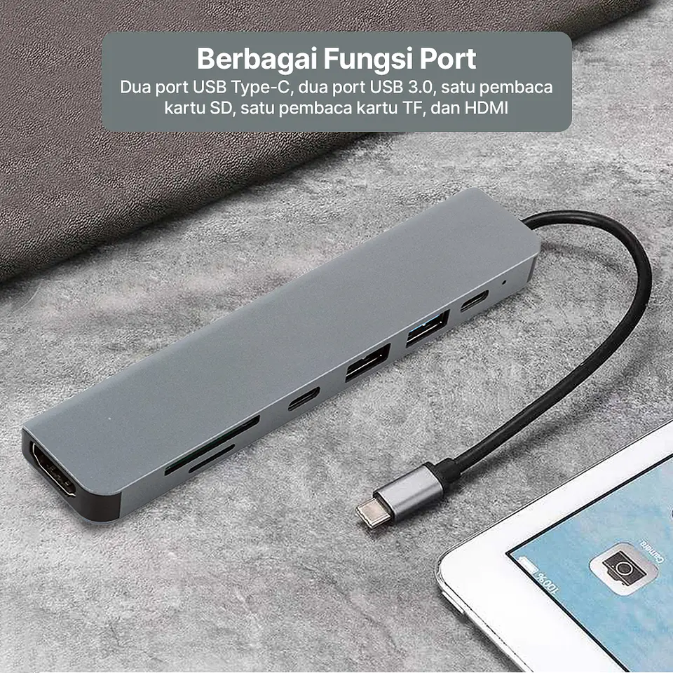 Dock Hub Usb-c 7 en 1 Hdmi 4k SD/TF Usb 3.0 Pd / Tipo c x2 2
