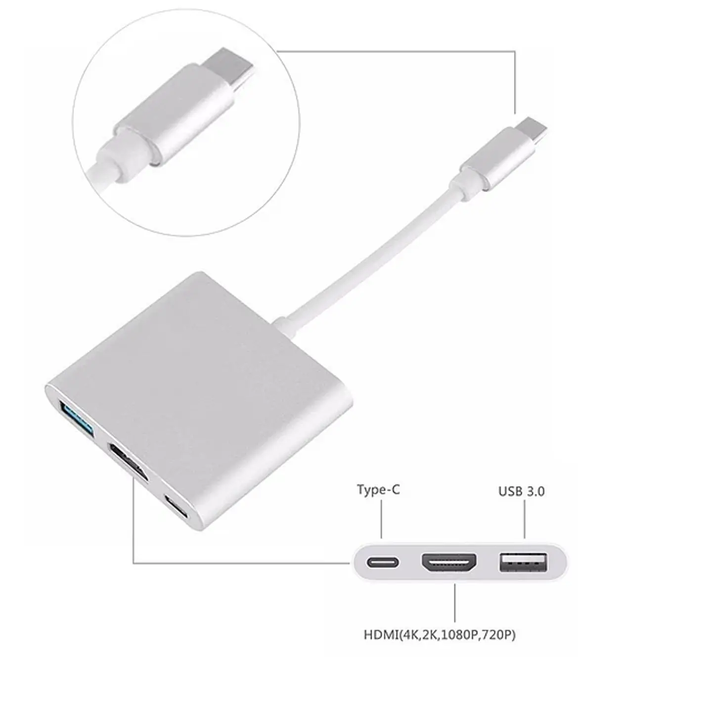 Adaptador USB-C a Hdmi / USB 3.0 / Tipo C / Material Metal 4