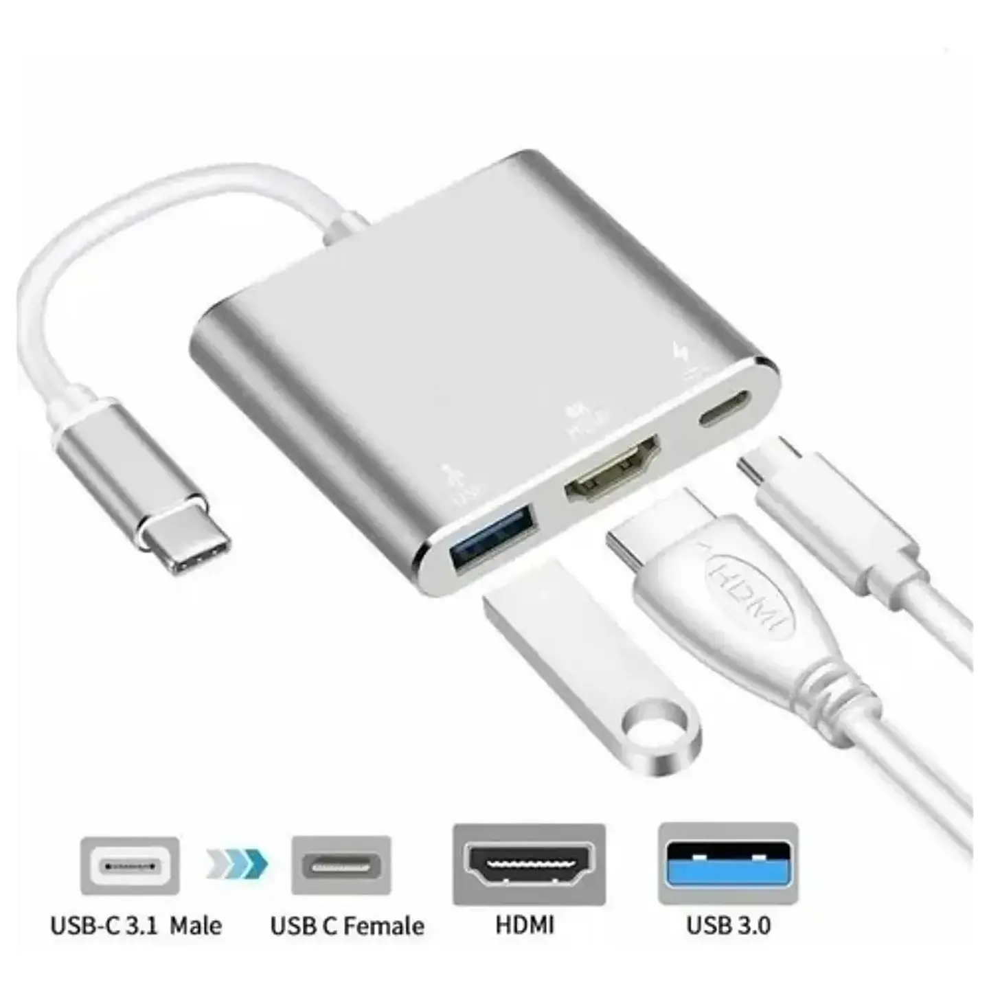 Adaptador USB-C a Hdmi / USB 3.0 / Tipo C / Material Metal 1