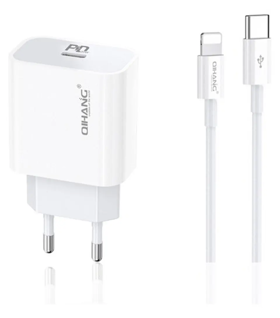 Qihang Z61 Cargador Pd20w + Usb Tipo C Para iPhone iPad Carga Rapida 2