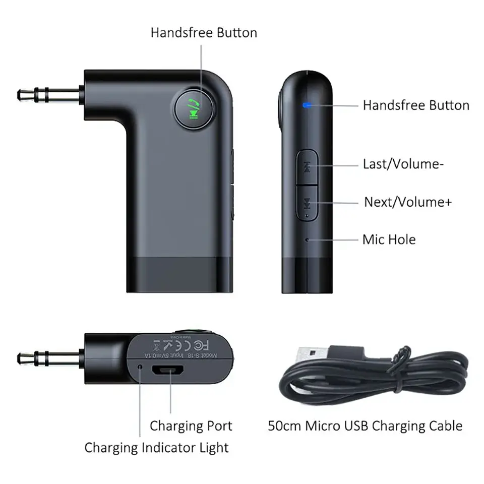 Receptor Bluetooh Adaptador inalámbrico S-18 / conector 3.5 2
