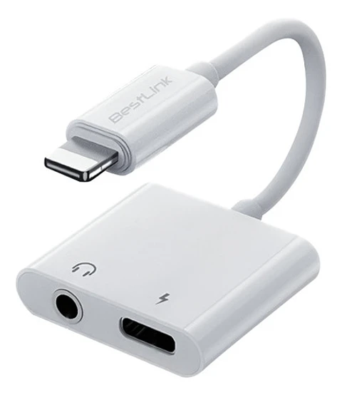 Adaptador 2 En 1 Para Carga iPhone + Audio 3.5 Audifonos