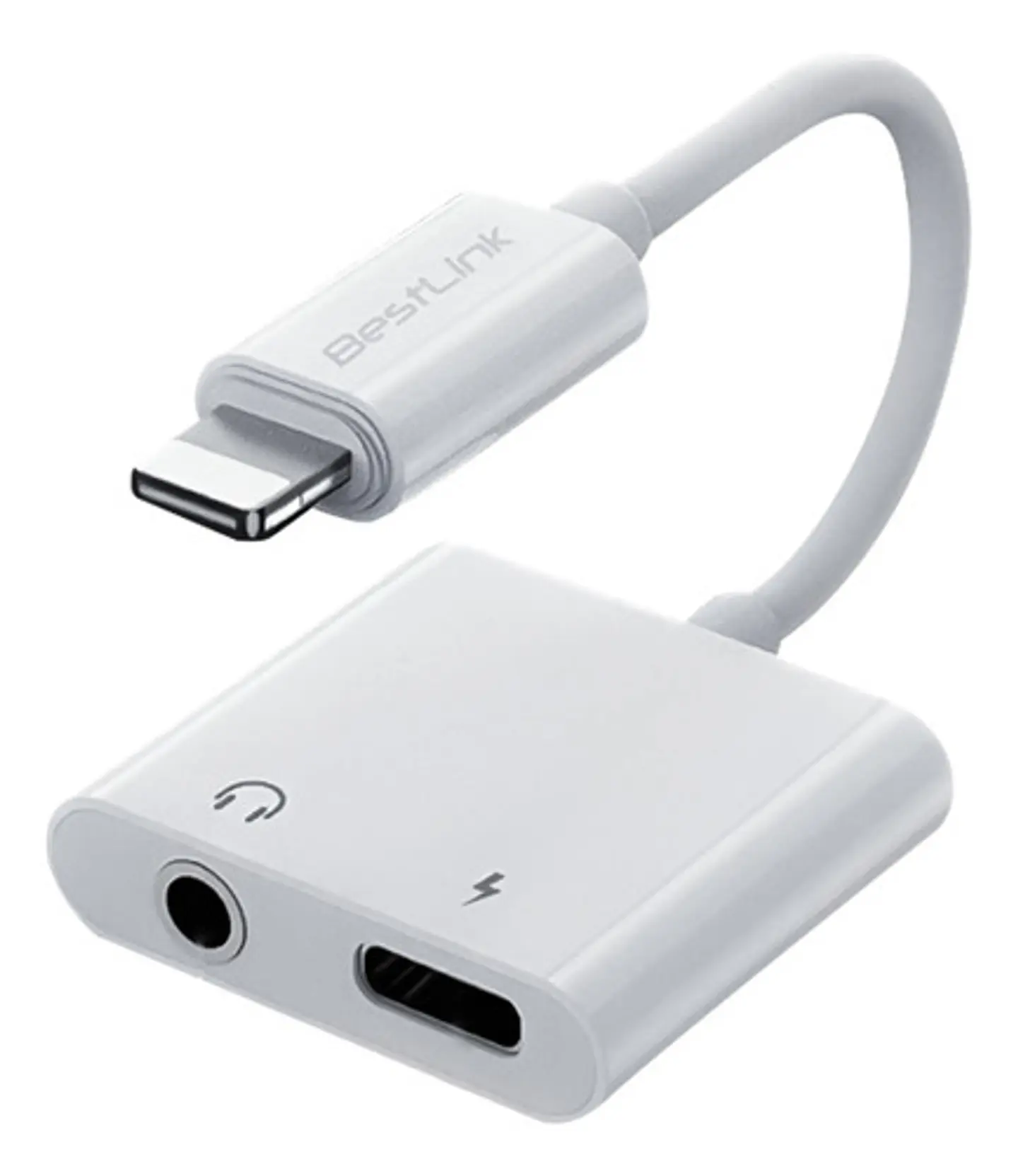 Adaptador 2 En 1 Para Carga iPhone + Audio 3.5 Audifonos 1