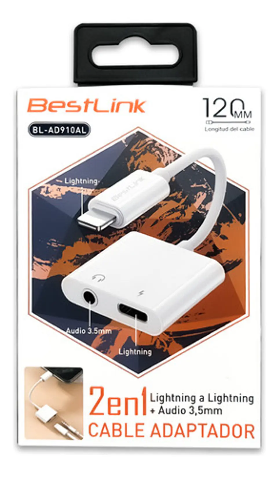 Adaptador 2 En 1 Para Carga iPhone + Audio 3.5 Audifonos 3