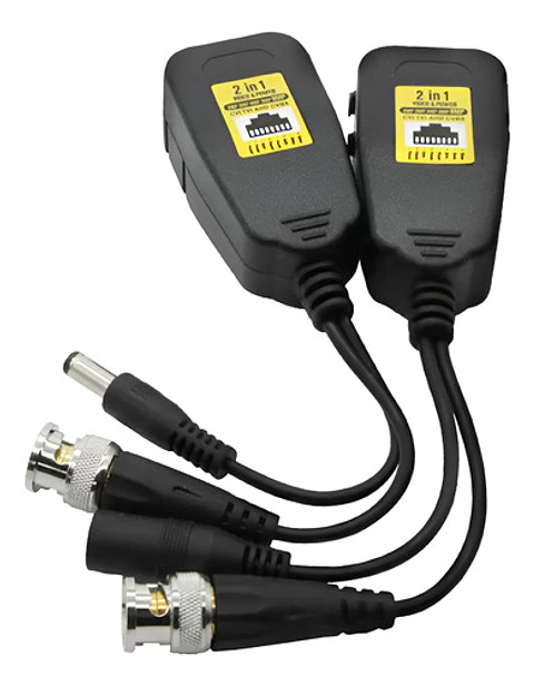 Balun De Vídeo Camara Ip Rj45 Hd-cvi /tvi/ Ahd, Para Cctv Negro