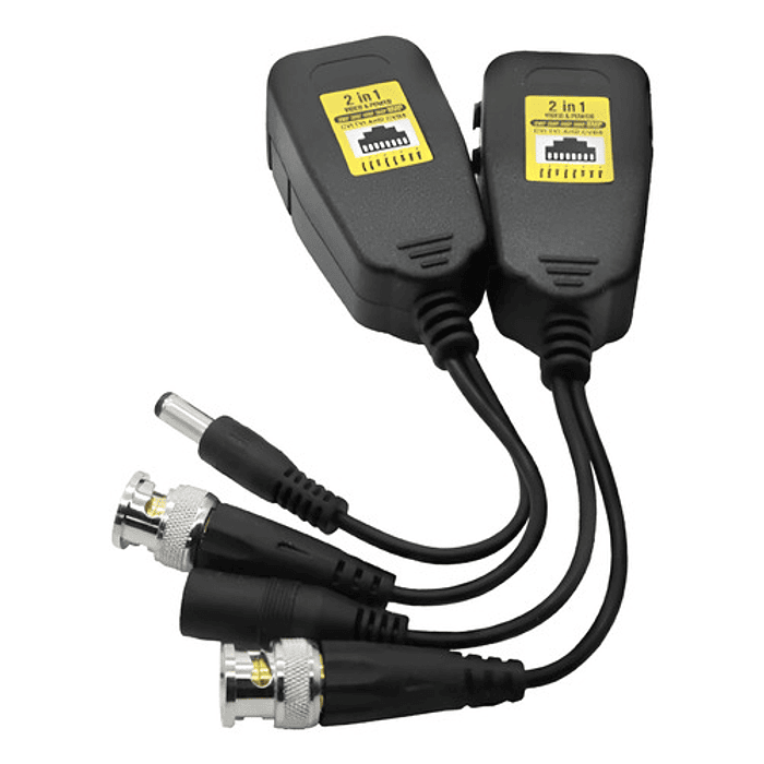 Balun De Vídeo Camara Ip Rj45 Hd-cvi /tvi/ Ahd, Para Cctv Negro 1