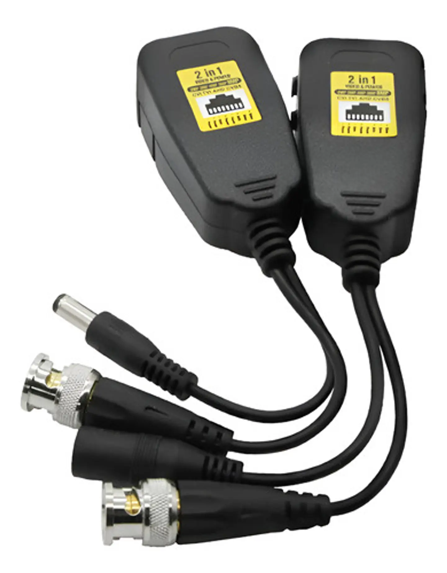 Balun De Vídeo Camara Ip Rj45 Hd-cvi /tvi/ Ahd, Para Cctv Negro 1