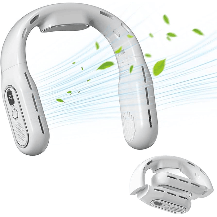 Ventilador portatil de cuello T-68 Recargable 3000mah Blanco 2