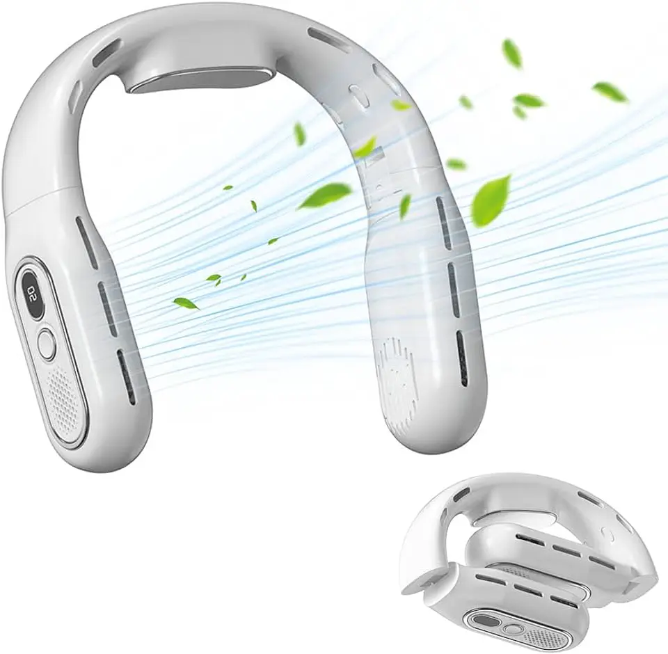 Ventilador portatil de cuello T-68 Recargable 3000mah Blanco 2