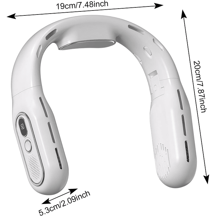 Ventilador portatil de cuello T-68 Recargable 3000mah Blanco 4
