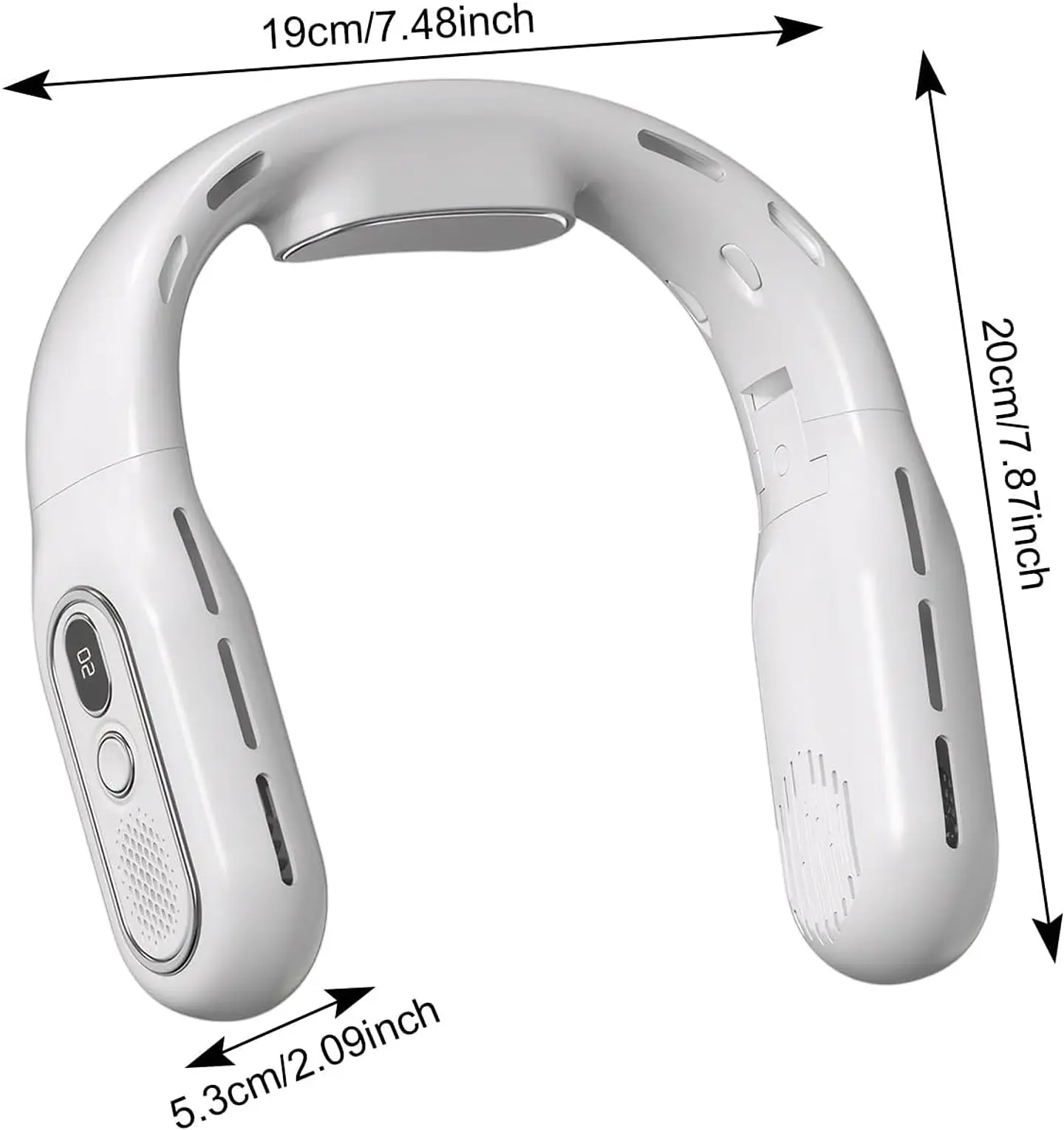 Ventilador portatil de cuello T-68 Recargable 3000mah Blanco 4