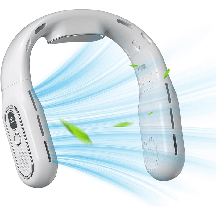 Ventilador portatil de cuello T-68 Recargable 3000mah Blanco 6