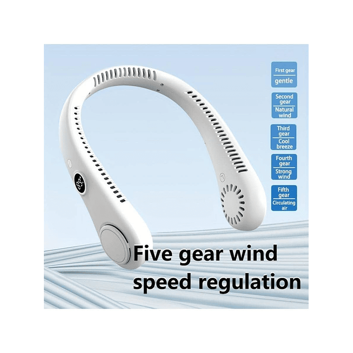Ventilador de Cuello portatil R-8 Recargable Digital / Colores  4