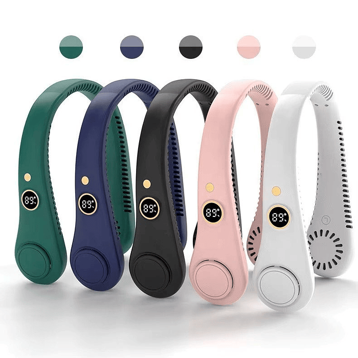 Ventilador de Cuello portatil R-8 Recargable Digital / Colores  1