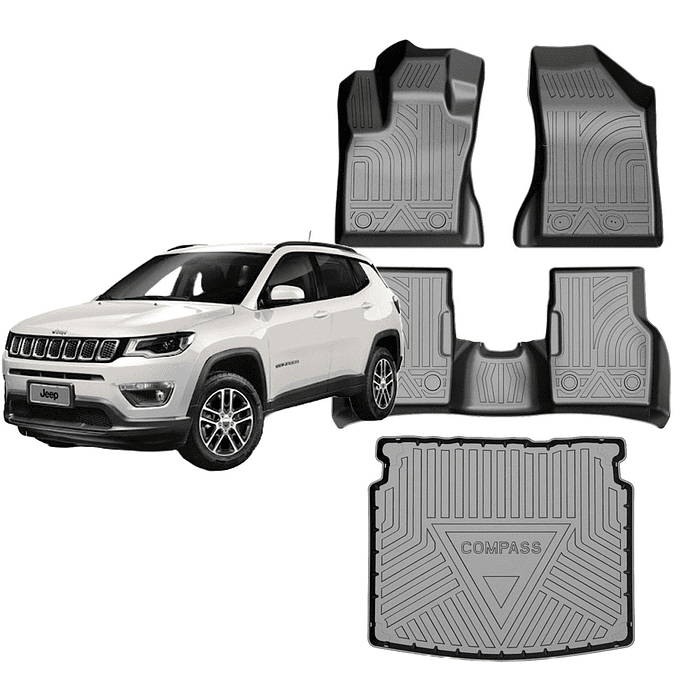 Pisos Calce Perfecto 3D Jeep Compass 2017-2025 + Maleta 2