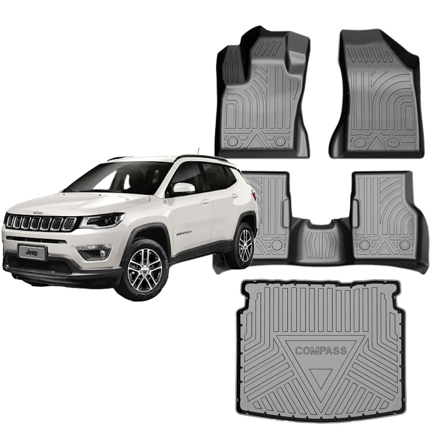 Pisos Calce Perfecto 3D Jeep Compass 2017-2025 + Maleta 2