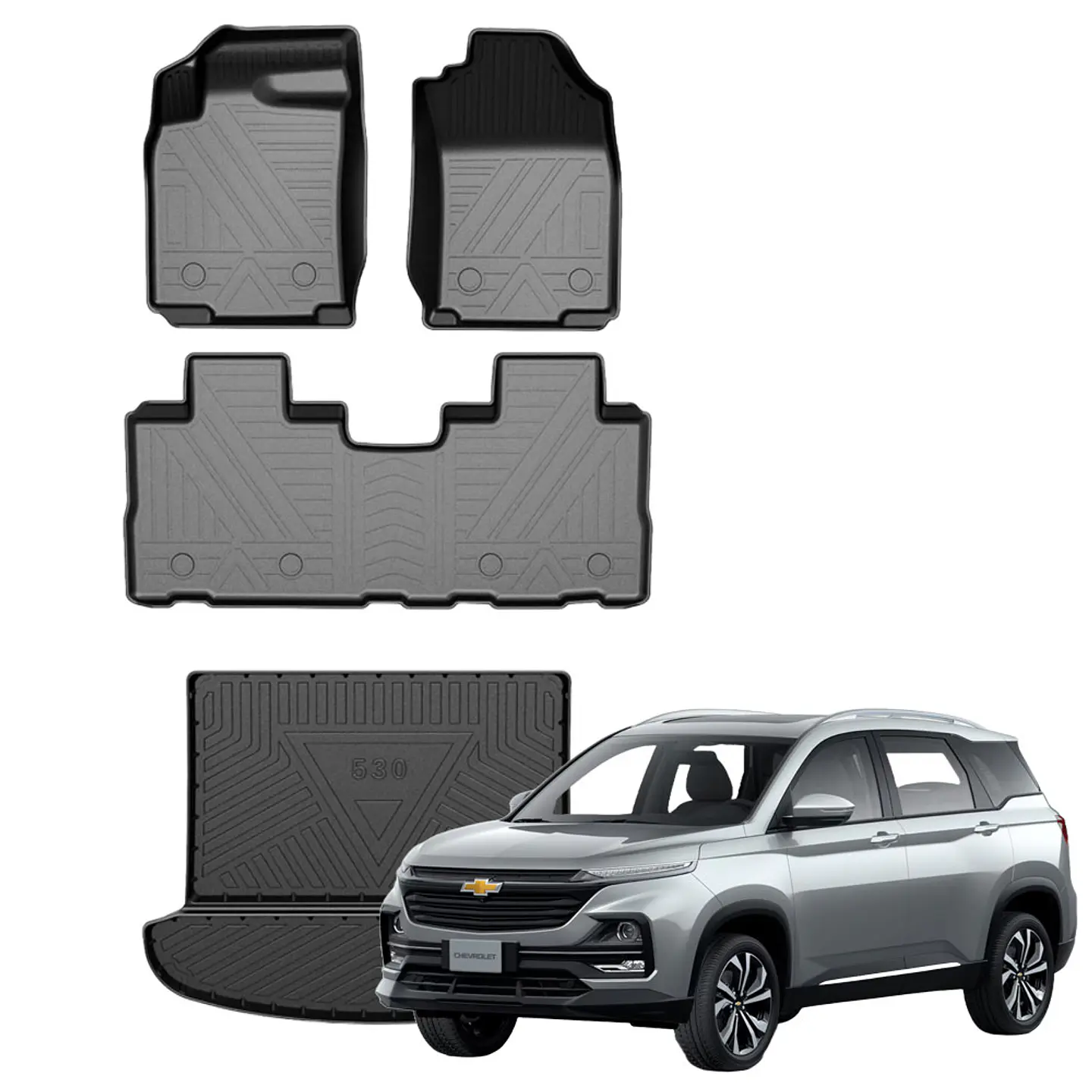 Pisos Calce Perfecto Chevrolet Captiva 5 asientos + Maleta 2019-2026 2