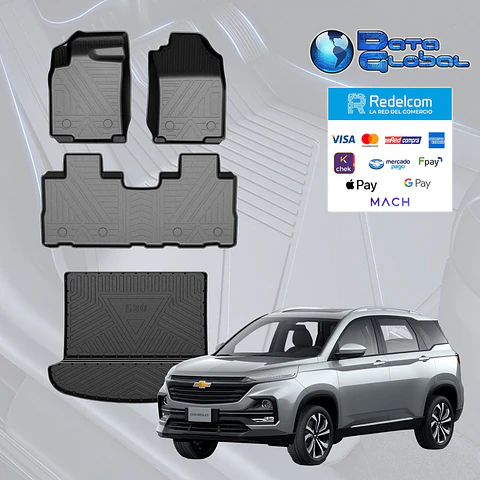 Pisos Calce Perfecto Chevrolet Captiva 5 asientos + Maleta 2019-2026