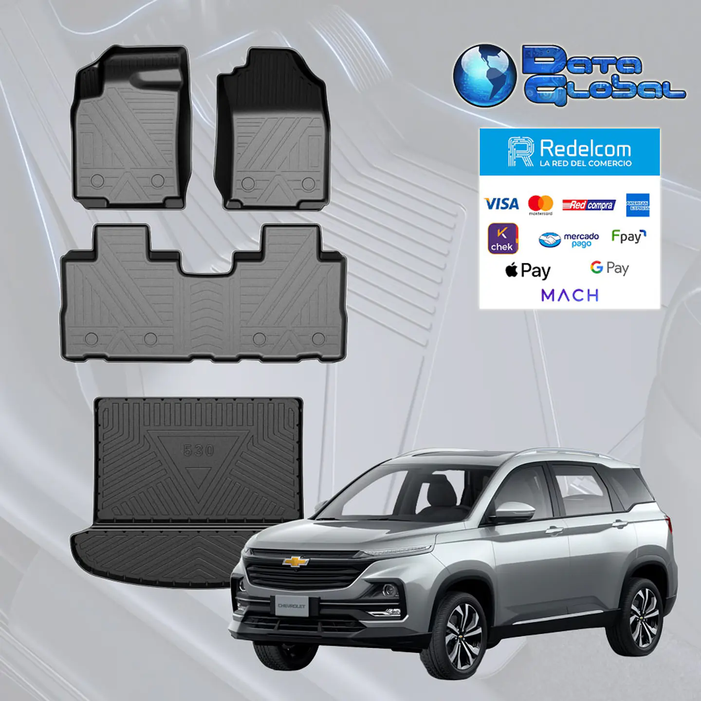 Pisos Calce Perfecto Chevrolet Captiva 5 asientos + Maleta 2019-2026 1