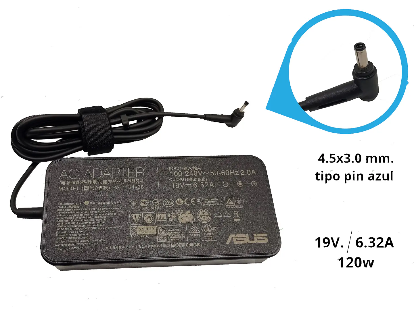 Cargador Original Asus 120w 19v 6.32a / 4.5*3.0mm / 05152 2