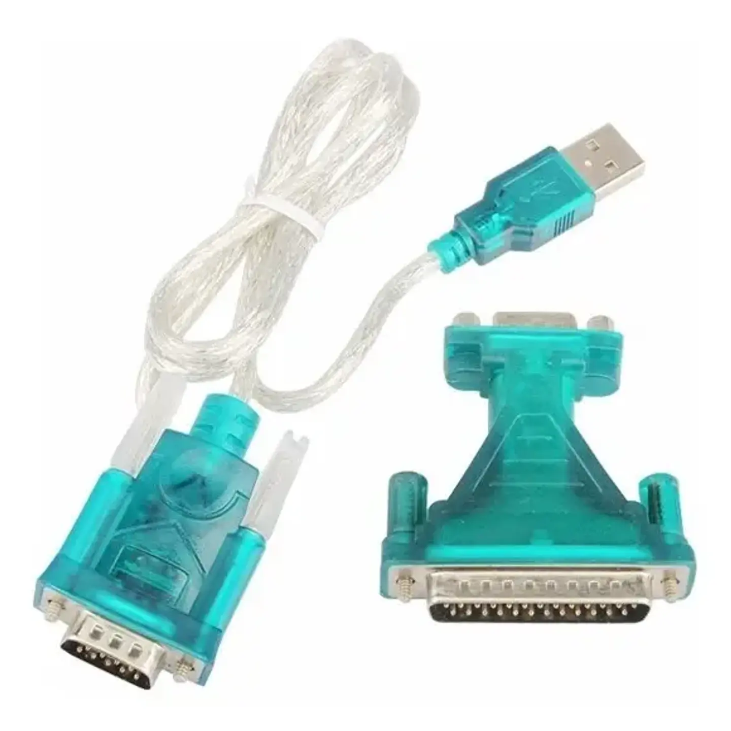 Cable Adaptador Usb A Serial RS232 9pin + Adaptador 25 pin 1