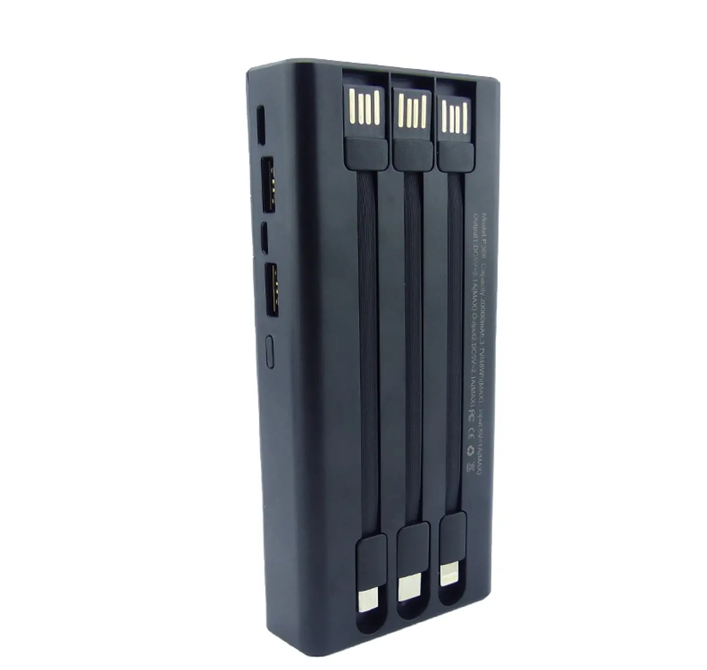 Bateria Externa Powerbank 20.000mAh 3 en 1 / 3Cables + Linterna 5