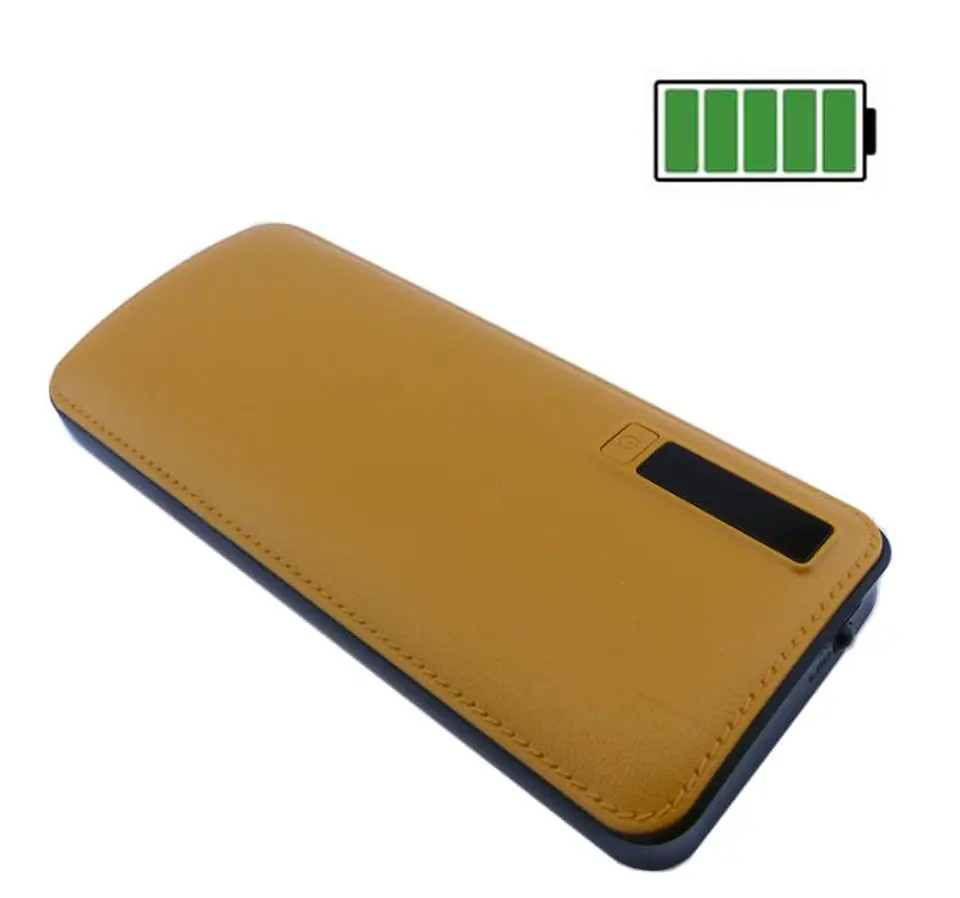 Bateria Externa Powerbank 20.000mAh Tipo Cuero LCD 3 USB + Linterna 2