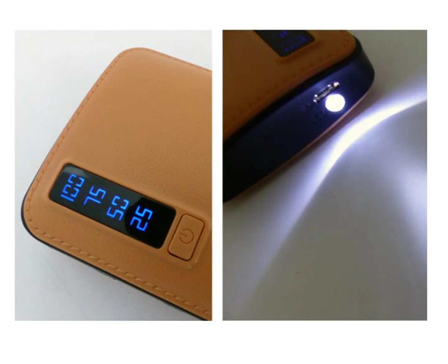Bateria Externa Powerbank 20.000mAh Tipo Cuero LCD 3 USB + Linterna 3