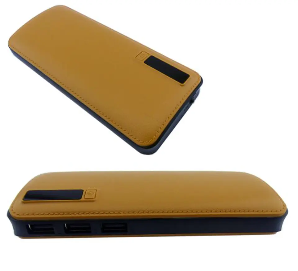 Bateria Externa Powerbank 20.000mAh Tipo Cuero LCD 3 USB + Linterna 4