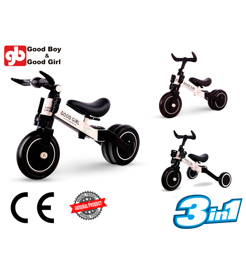 Bicicleta De Equilibrio Y Triciclo 3 En 1 - Plegable Good Gi